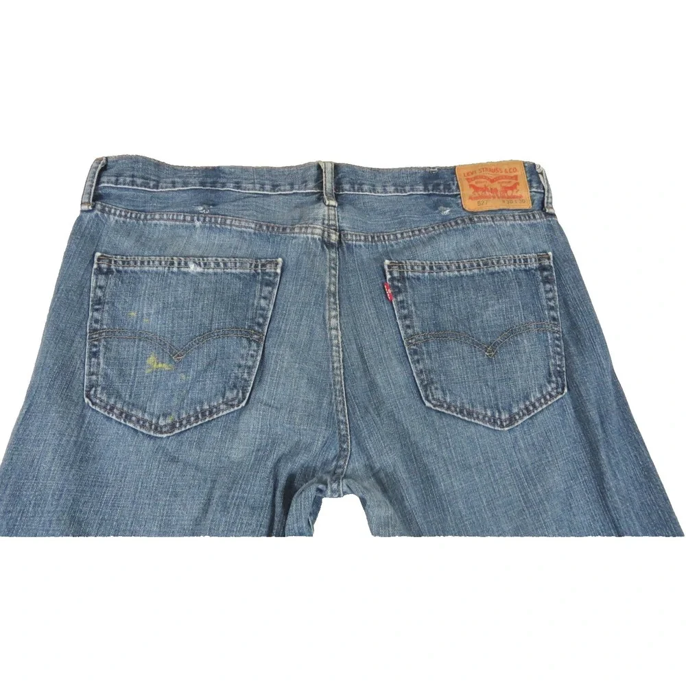Levis 527 Slim Bootcut Jeans Men 38x30 Blue Denim Medium Wash Low Rise Pant Work